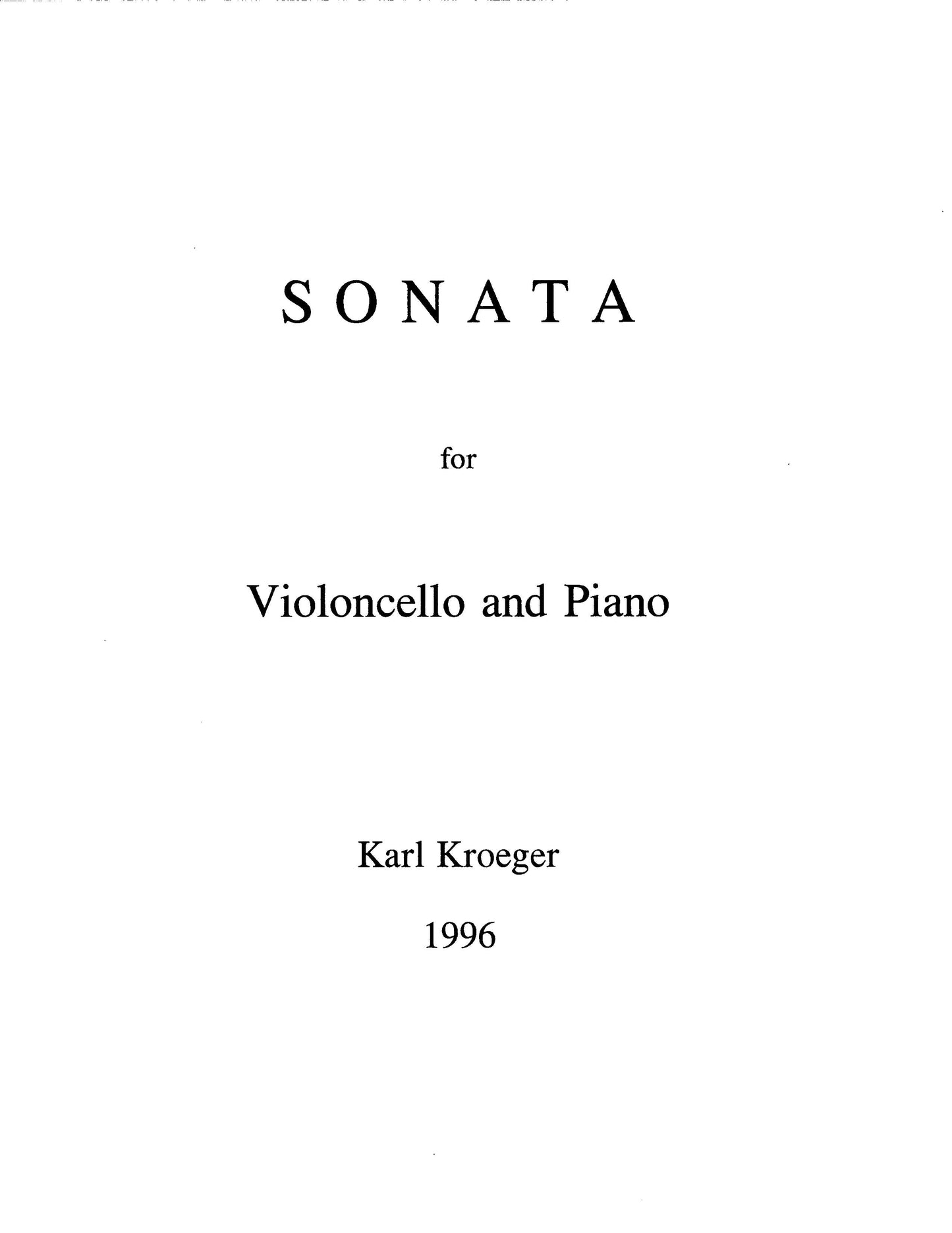 Sonata for Violoncello and Piano