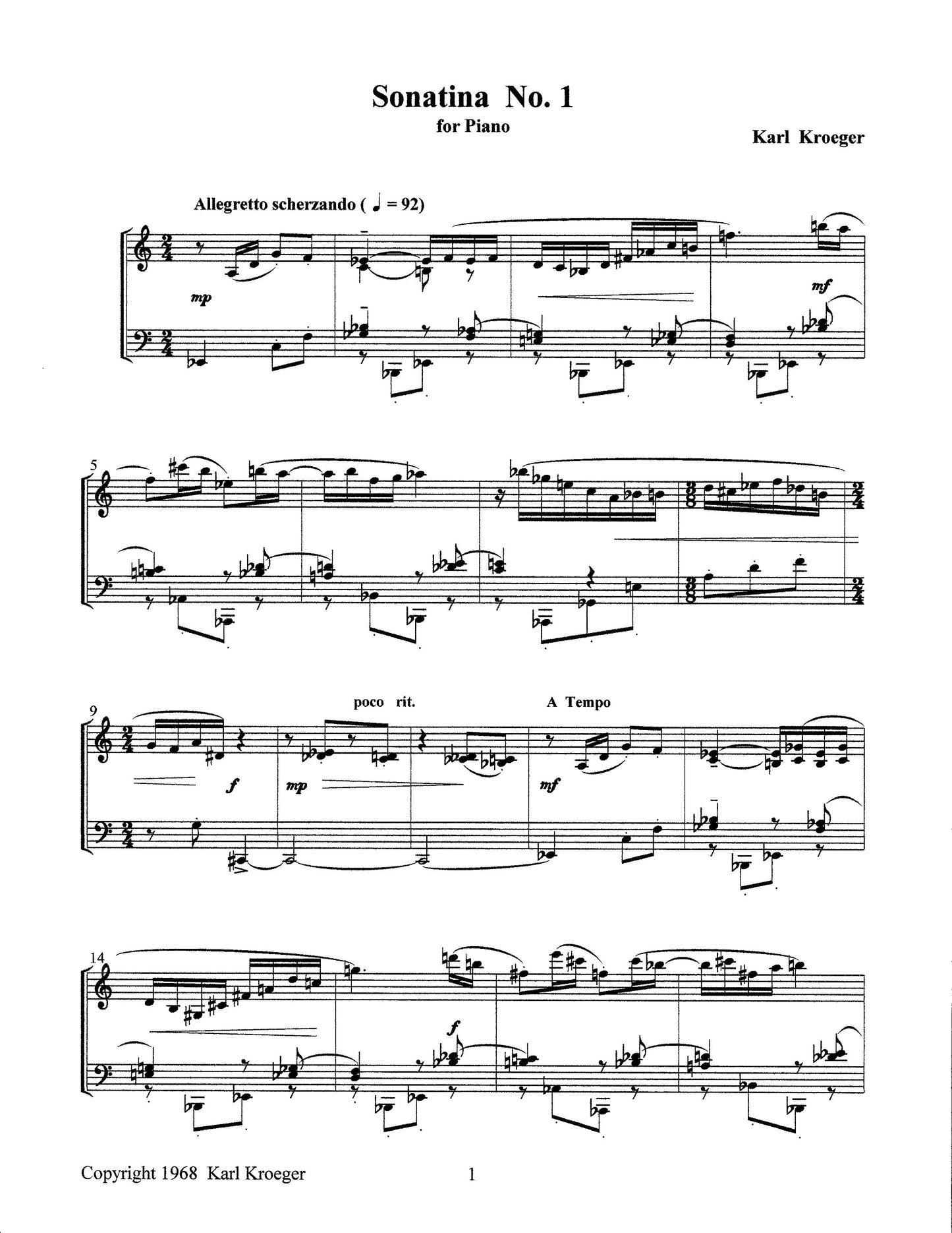 Sonatina No.1 for Piano