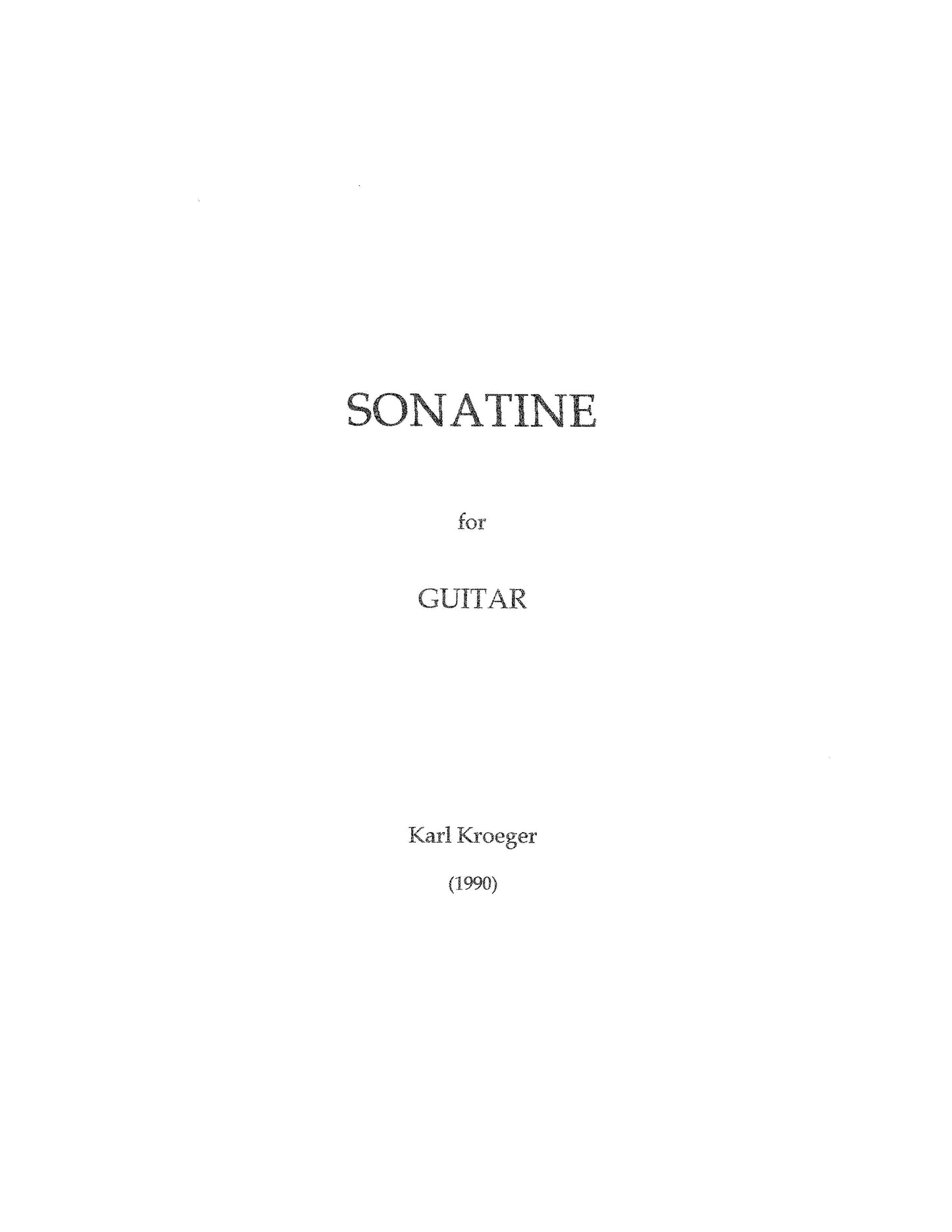 Sonatine for Guitar