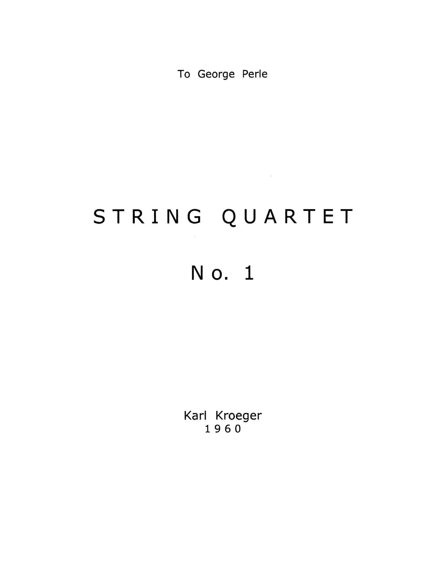 String Quartet No. 1