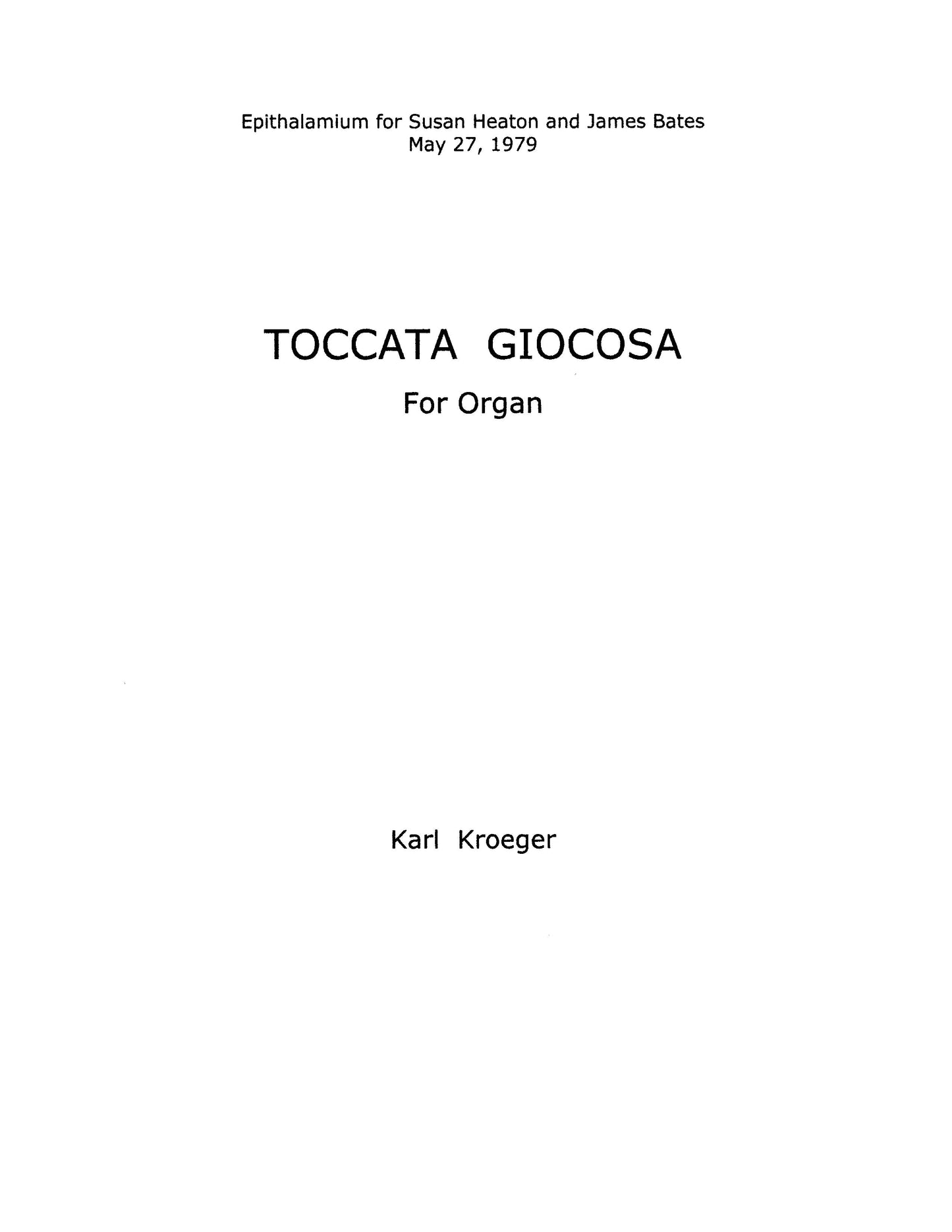 Toccata Giocosa for Organ