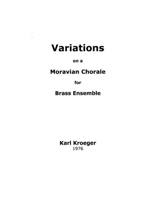 Variations on a Moravian Chorale (for brass choir)