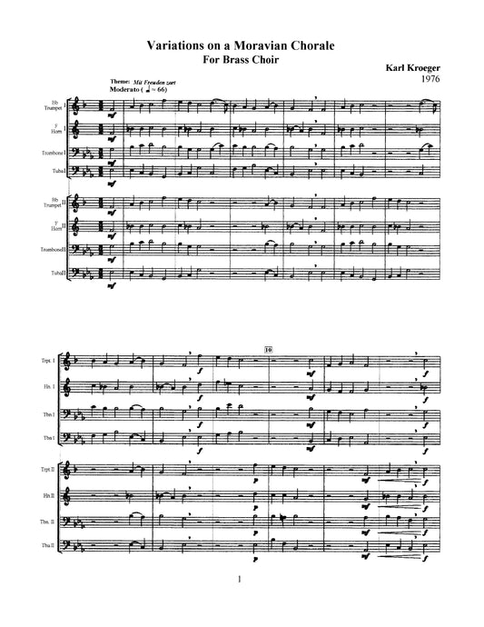 Variations on a Moravian Chorale (for brass choir)