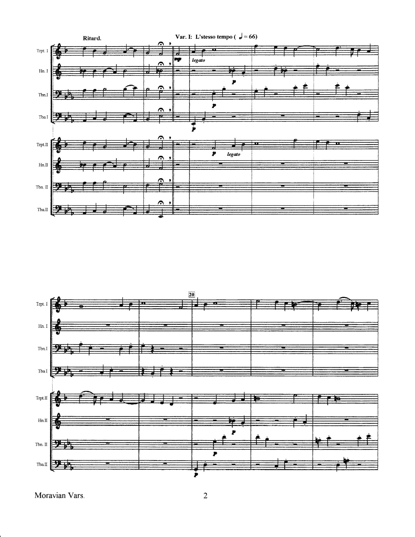 Variations on a Moravian Chorale (for brass choir)