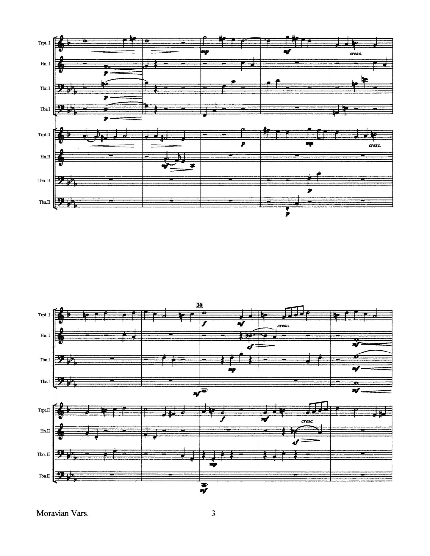 Variations on a Moravian Chorale (for brass choir)