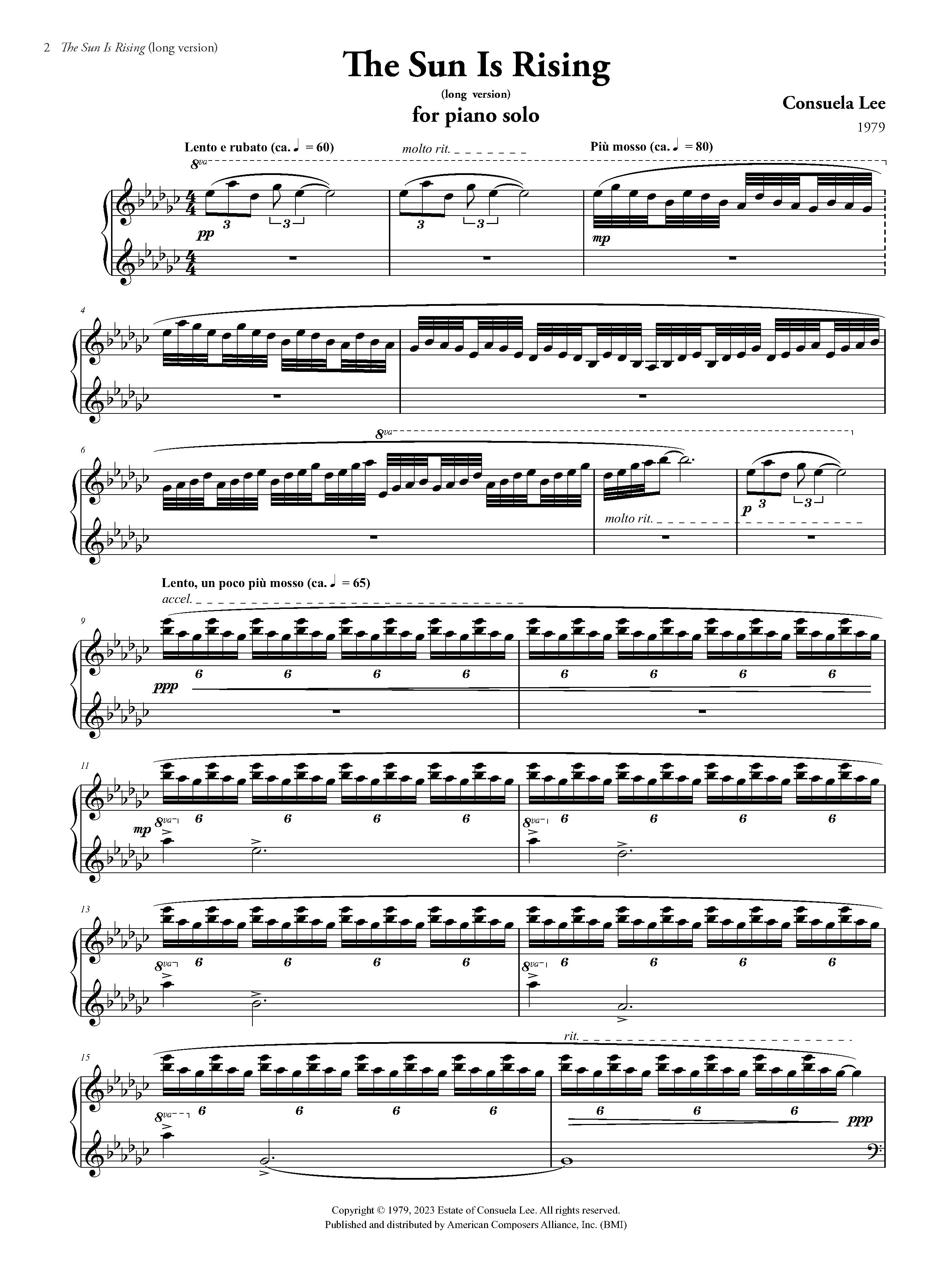 The Sun is Rising – American Composers Alliance