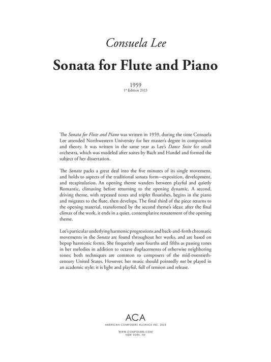 Sonata for Flute and Piano