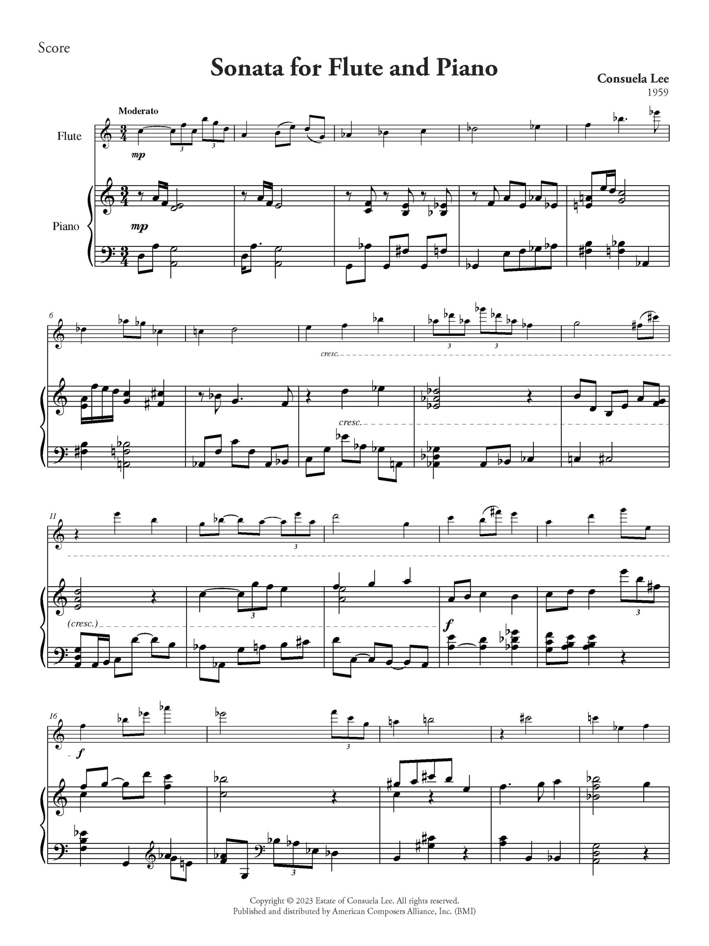 Sonata for Flute and Piano