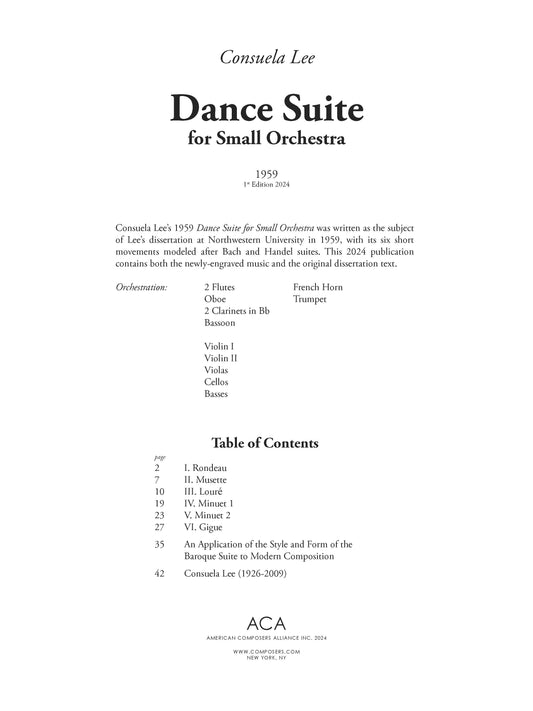 Dance Suite for Small Orchestra