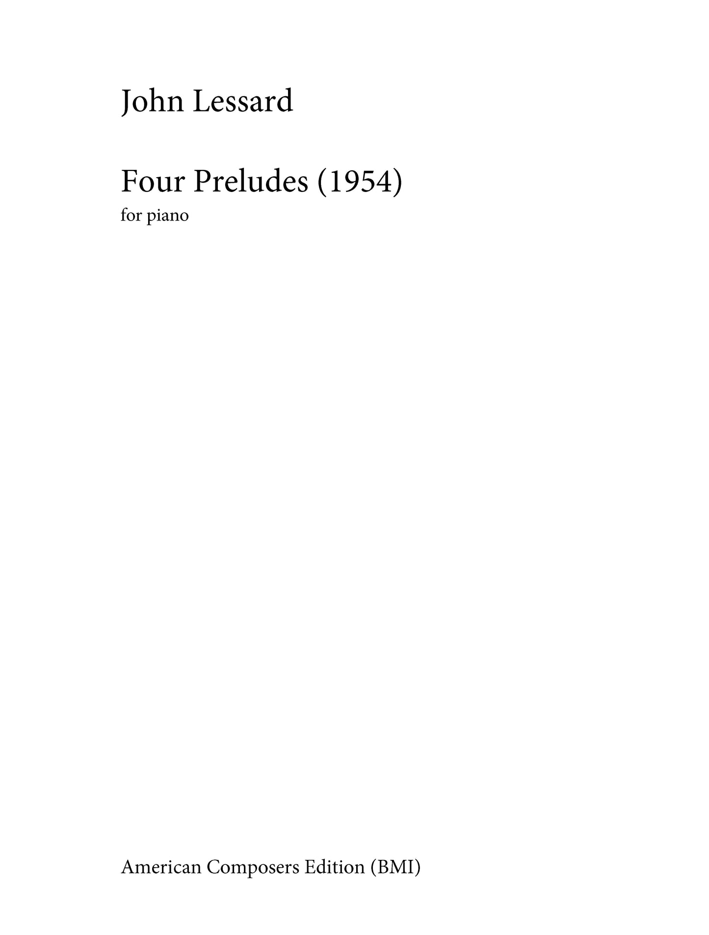 FOUR PRELUDES