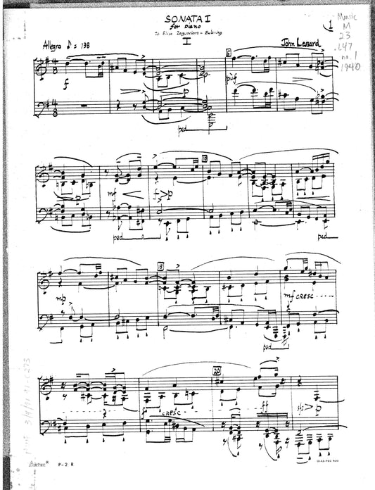 SONATA I for Piano