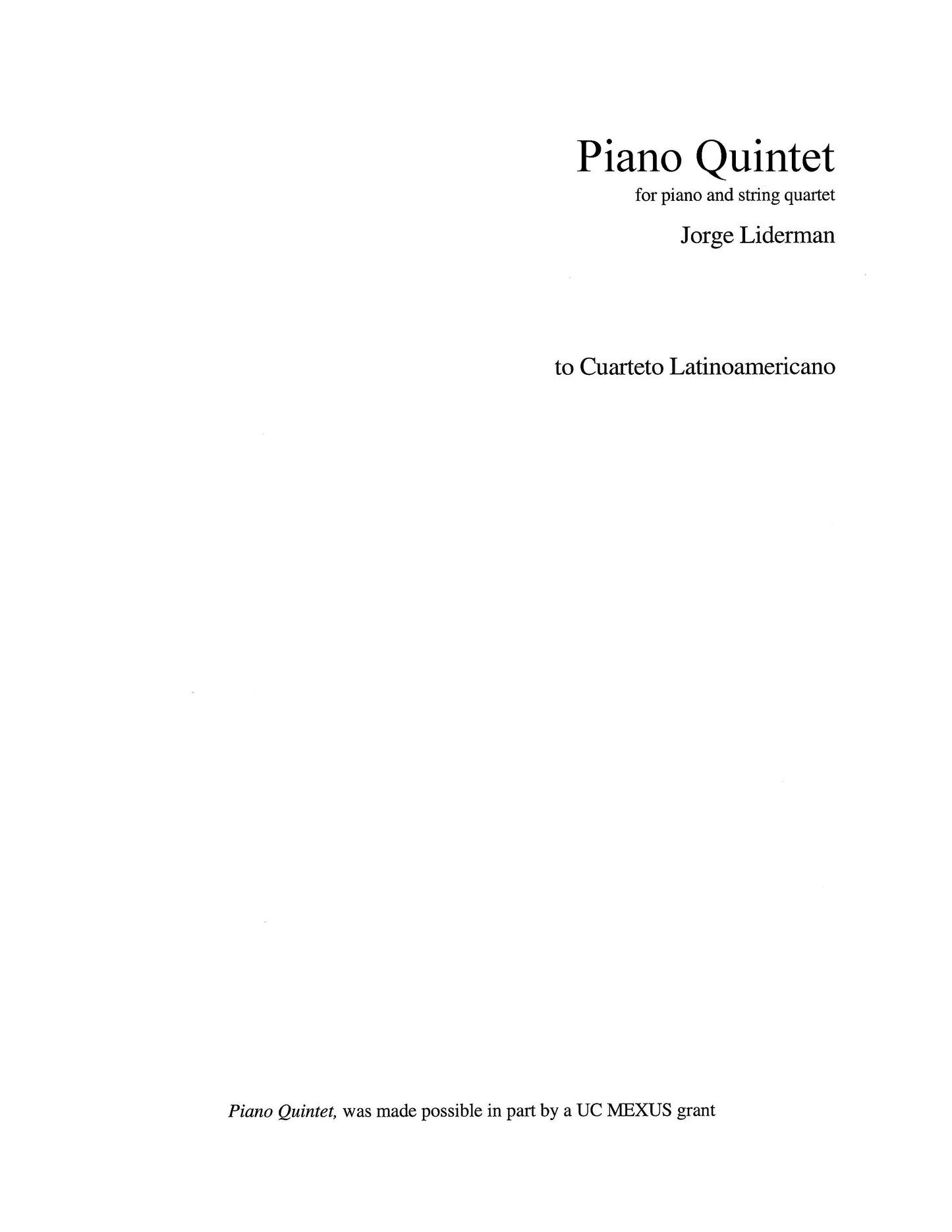 Piano Quintet