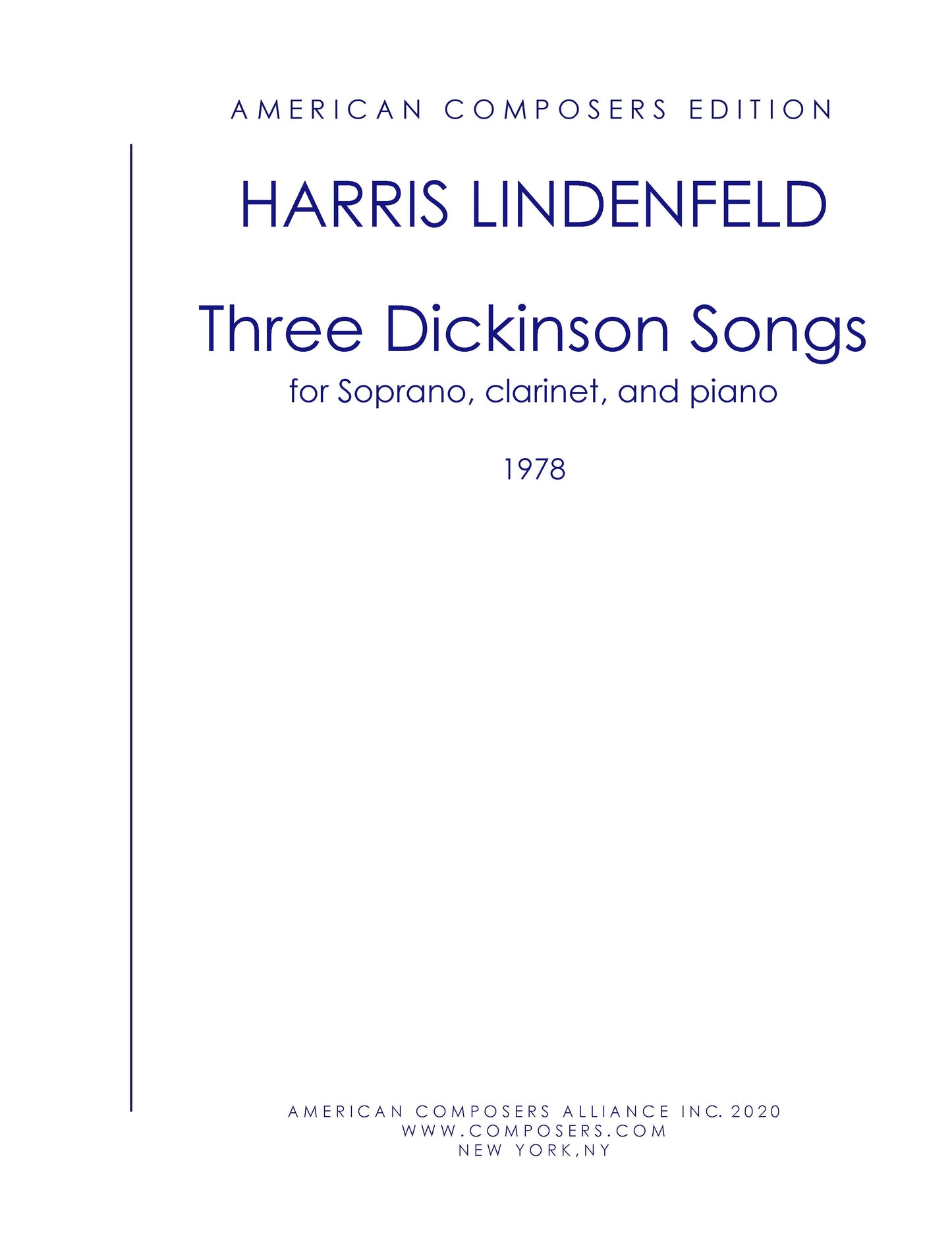 THREE DICKINSON SONGS