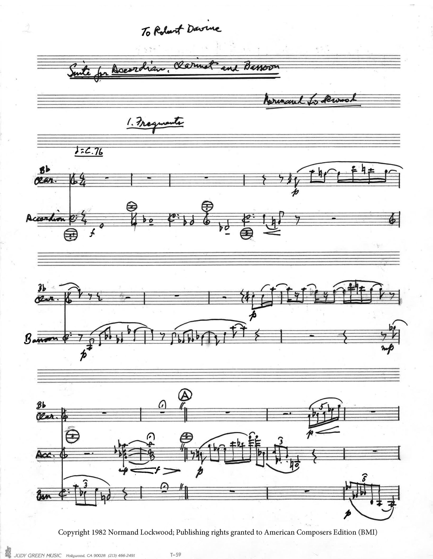 SUITE for Accordion, Clarinet, and Bassoon