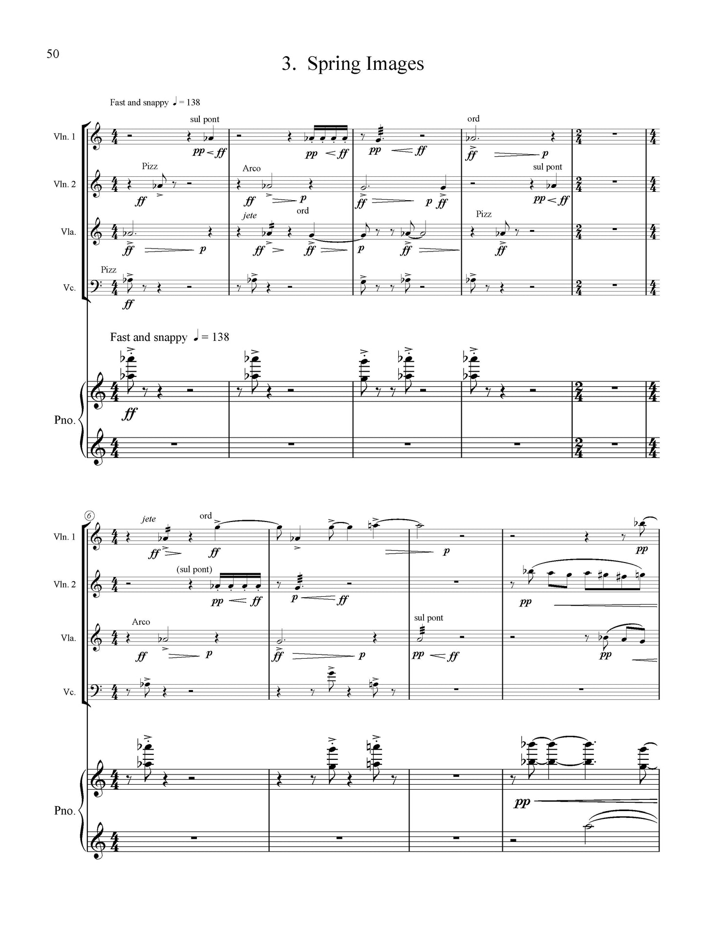 QUINTET FOR PIANO AND STRING QUARTET