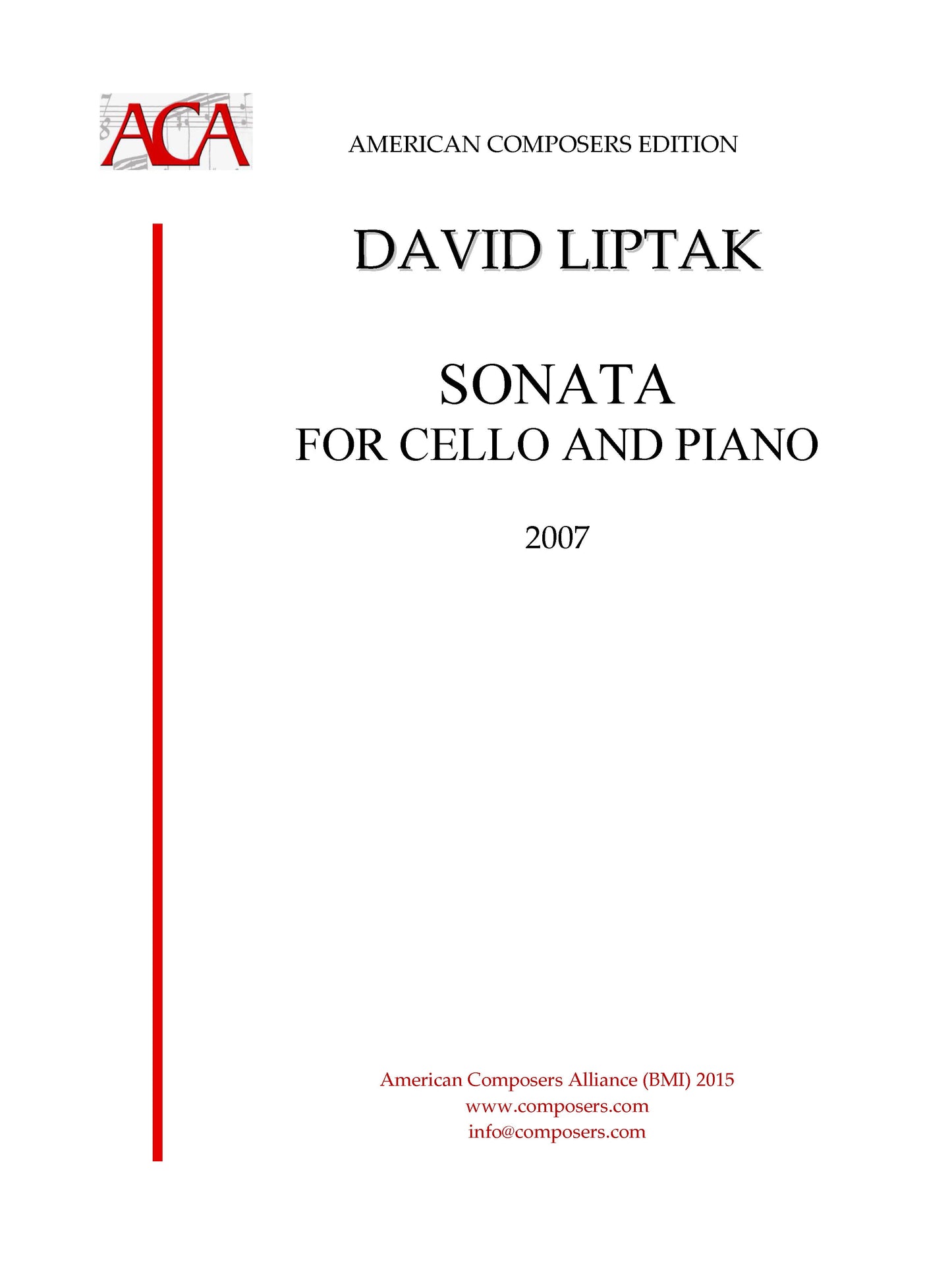 SONATA FOR CELLO AND PIANO