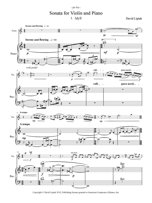 SONATA FOR VIOLIN AND PIANO