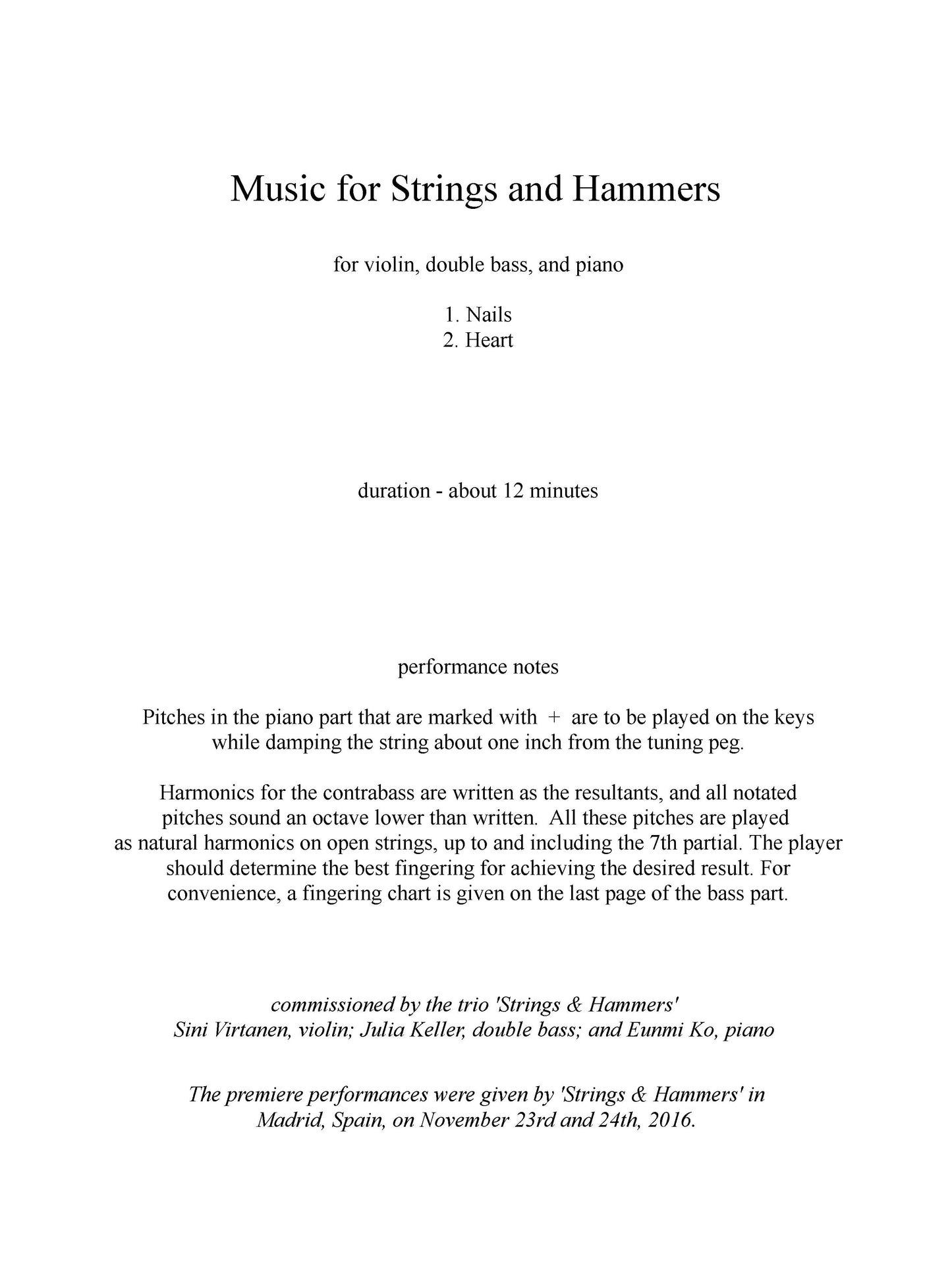 Music for Strings and Hammers