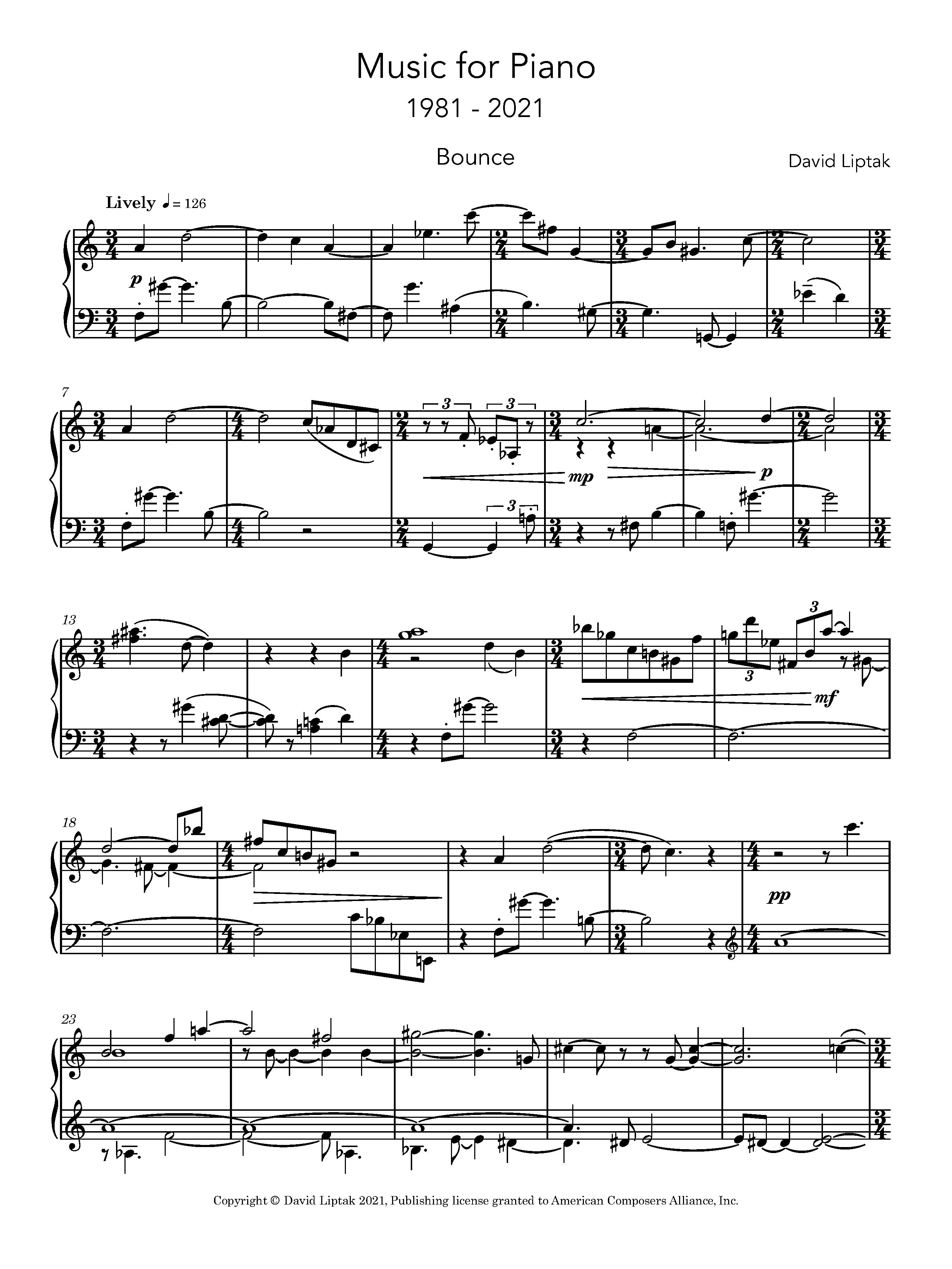 Music for Piano: 1981 - 2021 – American Composers Alliance