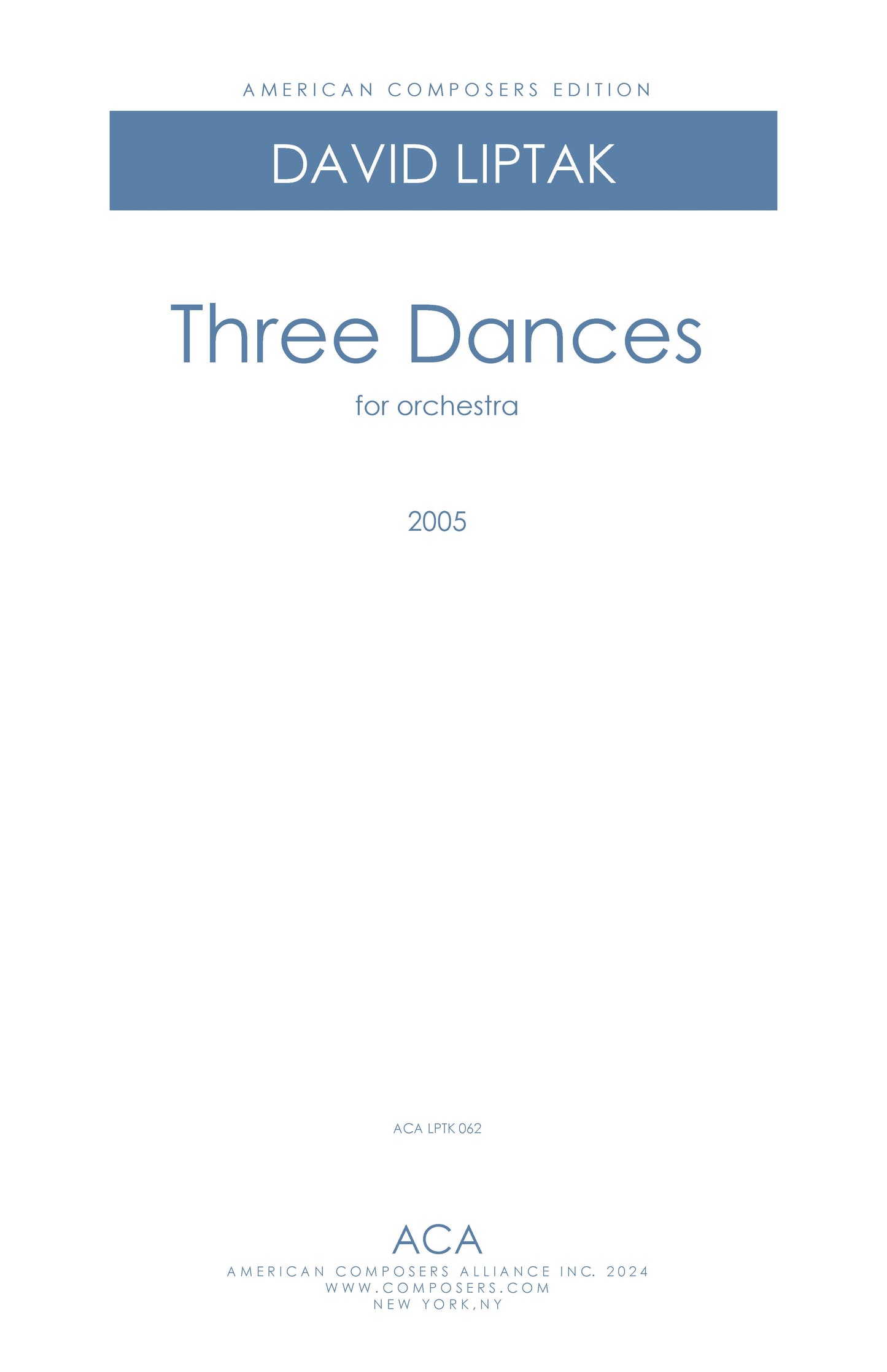 THREE DANCES