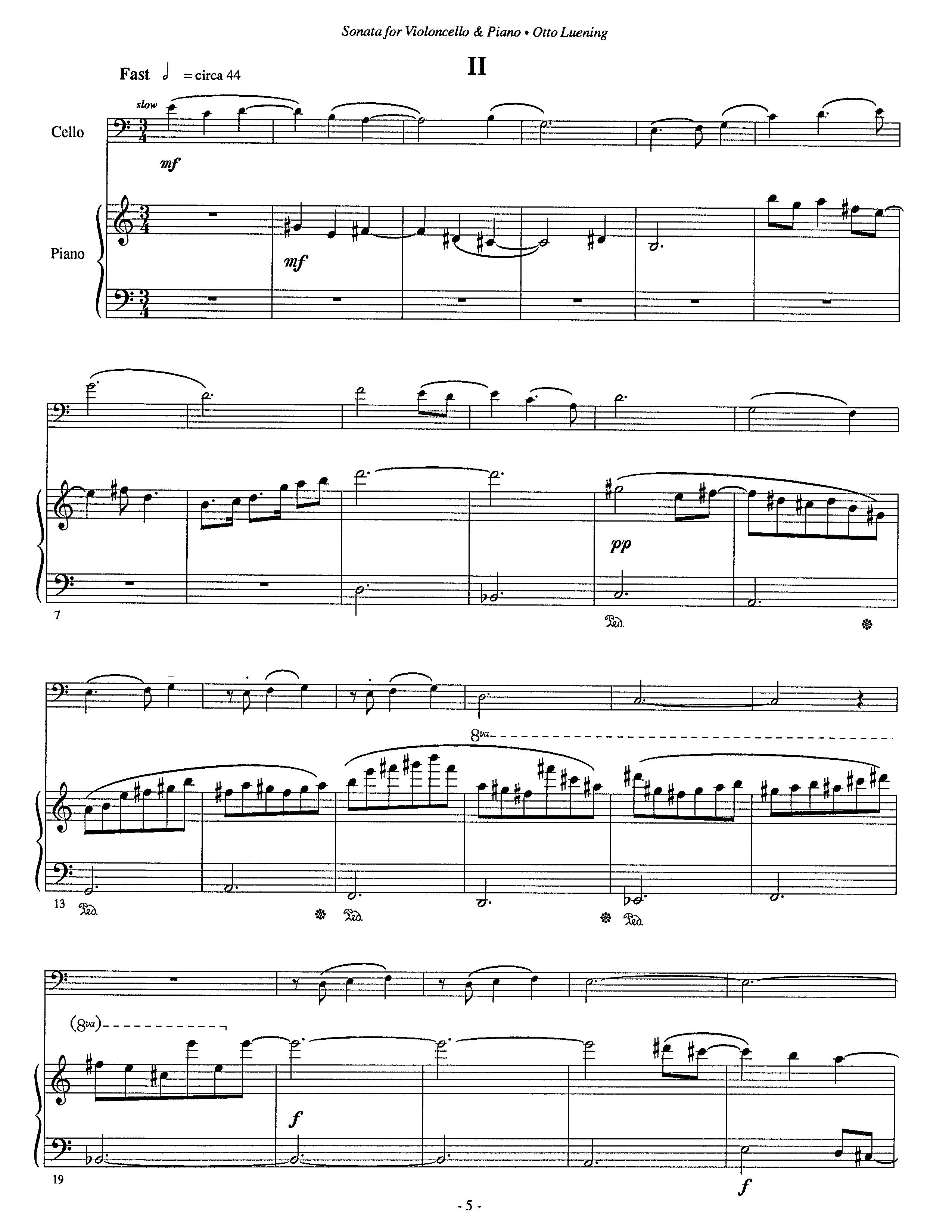 Sonaten für Cello und Klavier SONATA for Cello and Piano – American Composers Alliance