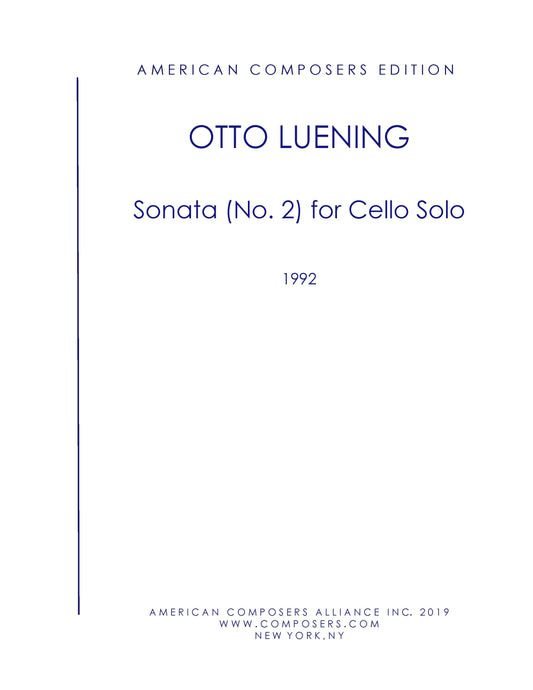 SONATA (No. 2) FOR SOLO CELLO