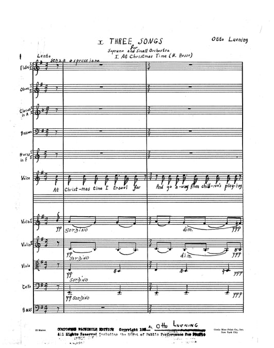 THREE SONGS (for Soprano and chamber ensemble)