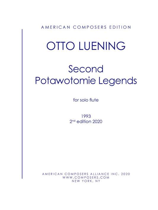 SECOND POTAWATOMI LEGENDS