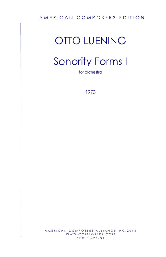 SONORITY FORMS 1 for Orchestra 1973