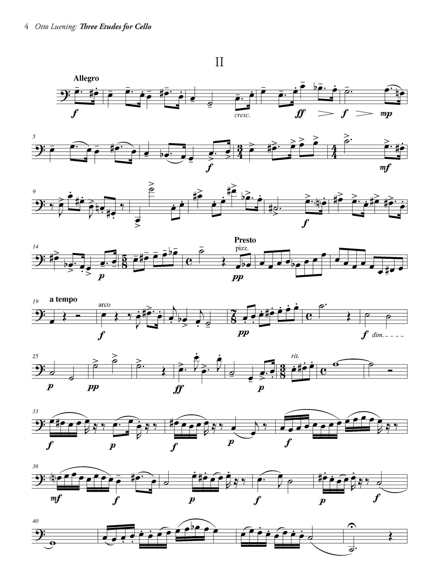 THREE ETUDES FOR SOLO CELLO