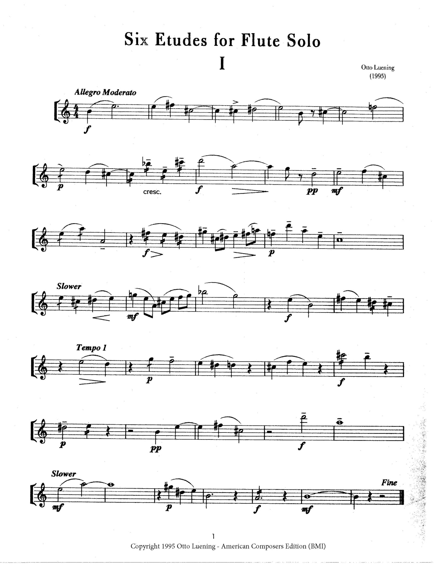 SIX ETUDES FOR FLUTE SOLO