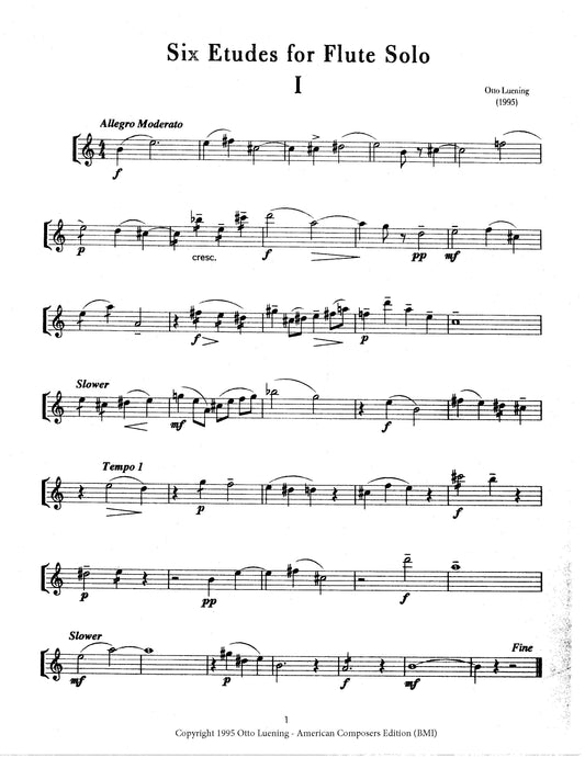 SIX ETUDES FOR FLUTE SOLO