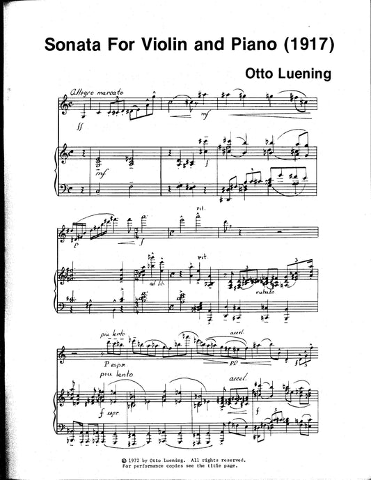 SONATA NO. 1 FOR VIOLIN AND PIANO