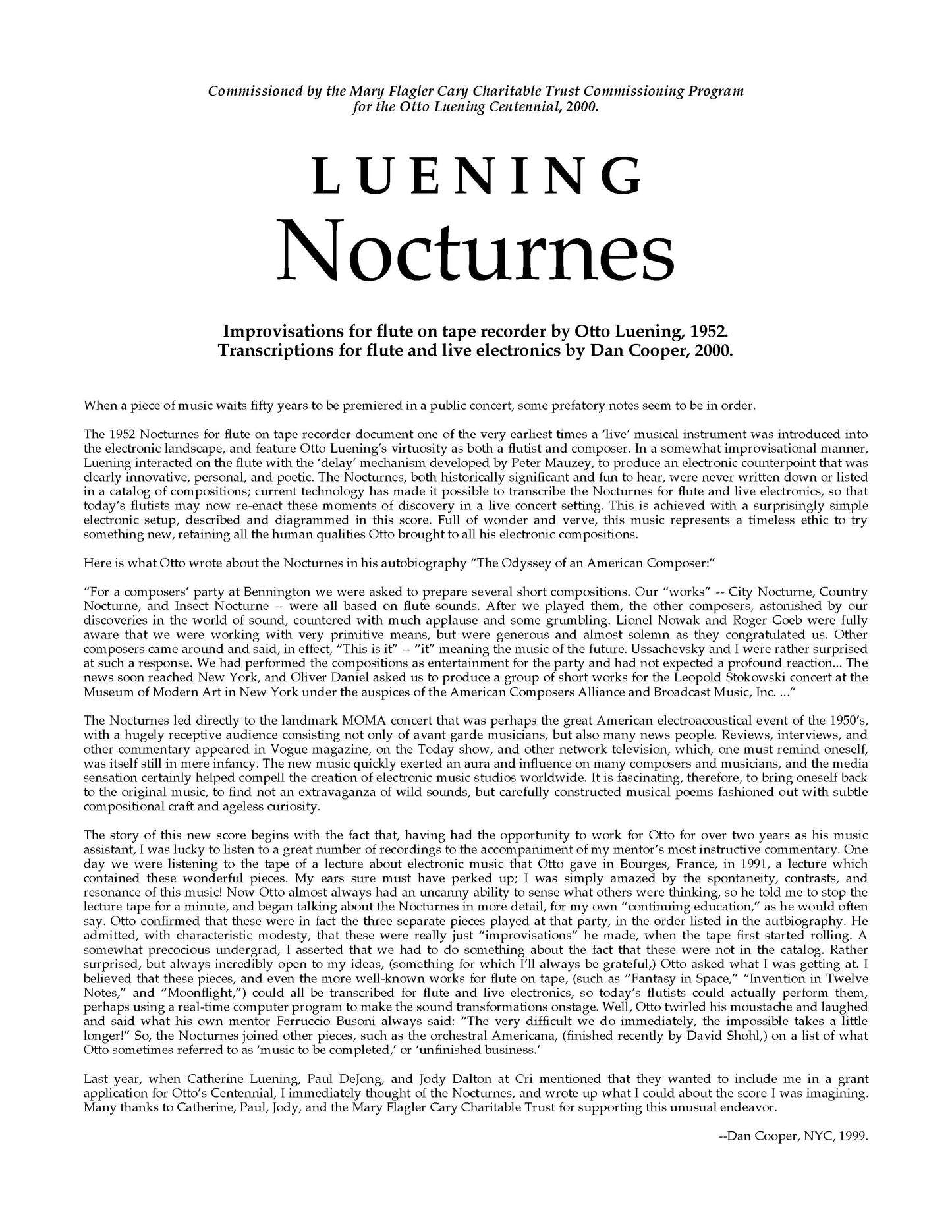 THREE NOCTURNES FOR FLUTE AND LIVE ELECTRONICS