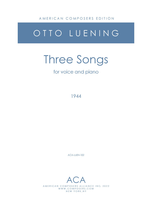 THREE SONGS for voice and piano