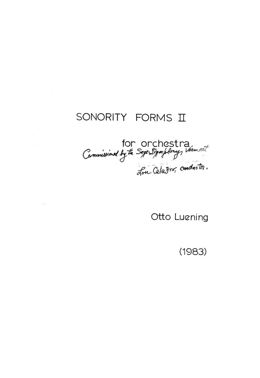 SONORITY FORMS 2 ORCH 1983