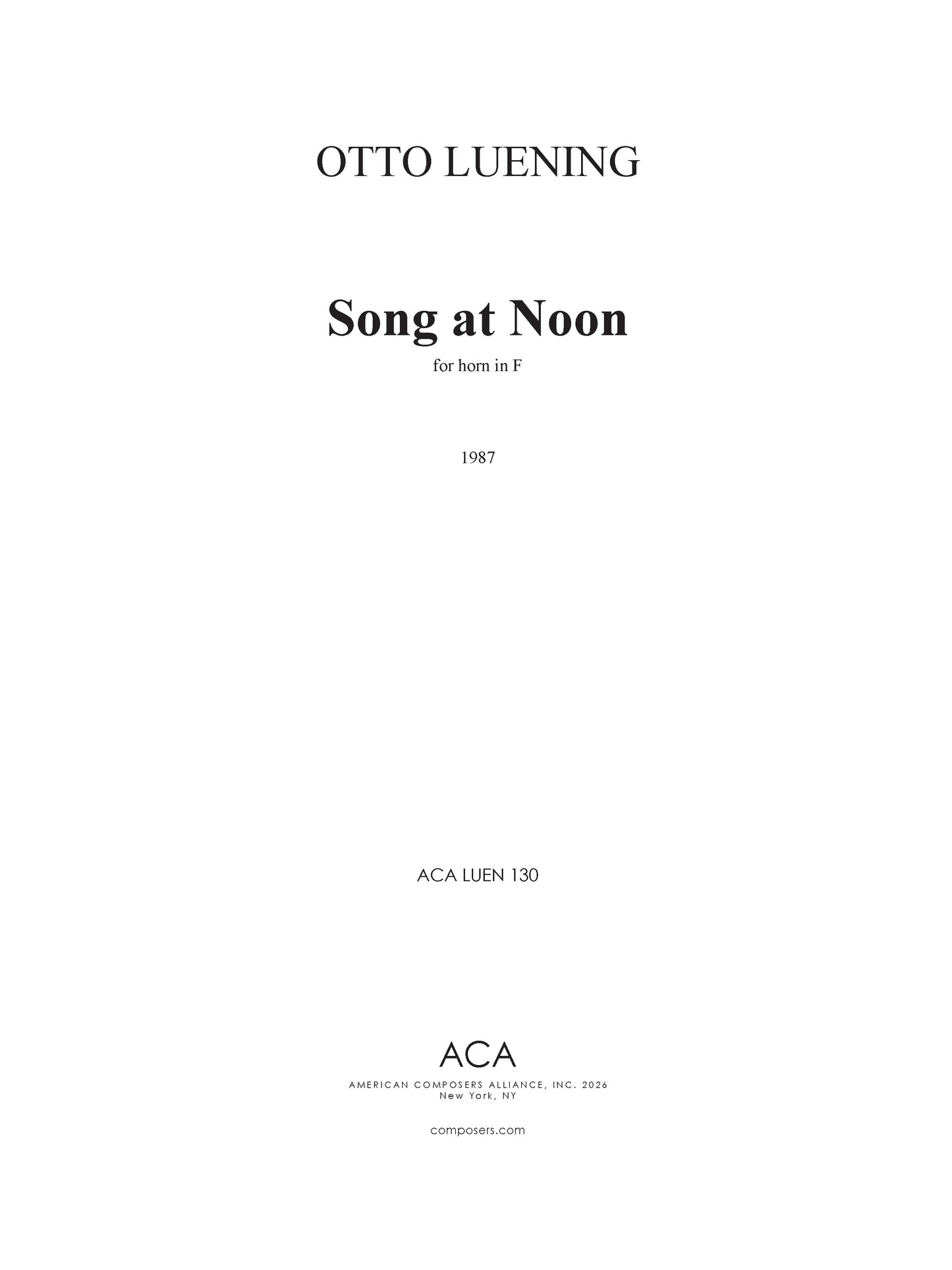 Song at Noon