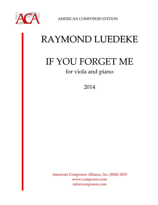 IF YOU FORGET ME - viola and piano