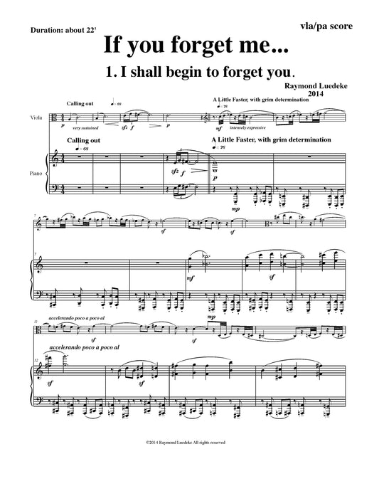 IF YOU FORGET ME - viola and piano