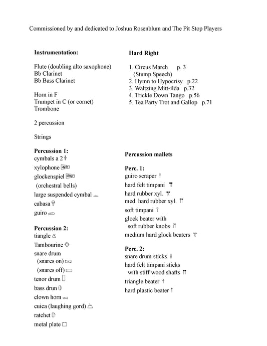 HARD RIGHT: A Satyrical Suite