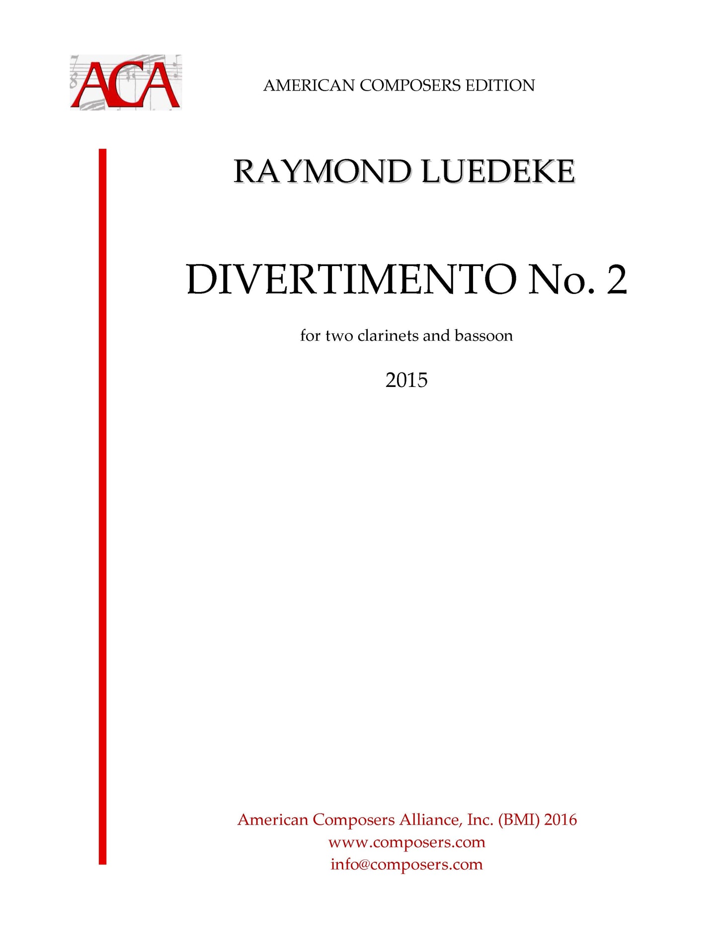 Divertimento No. 2 for 2 clarinets and bassoon