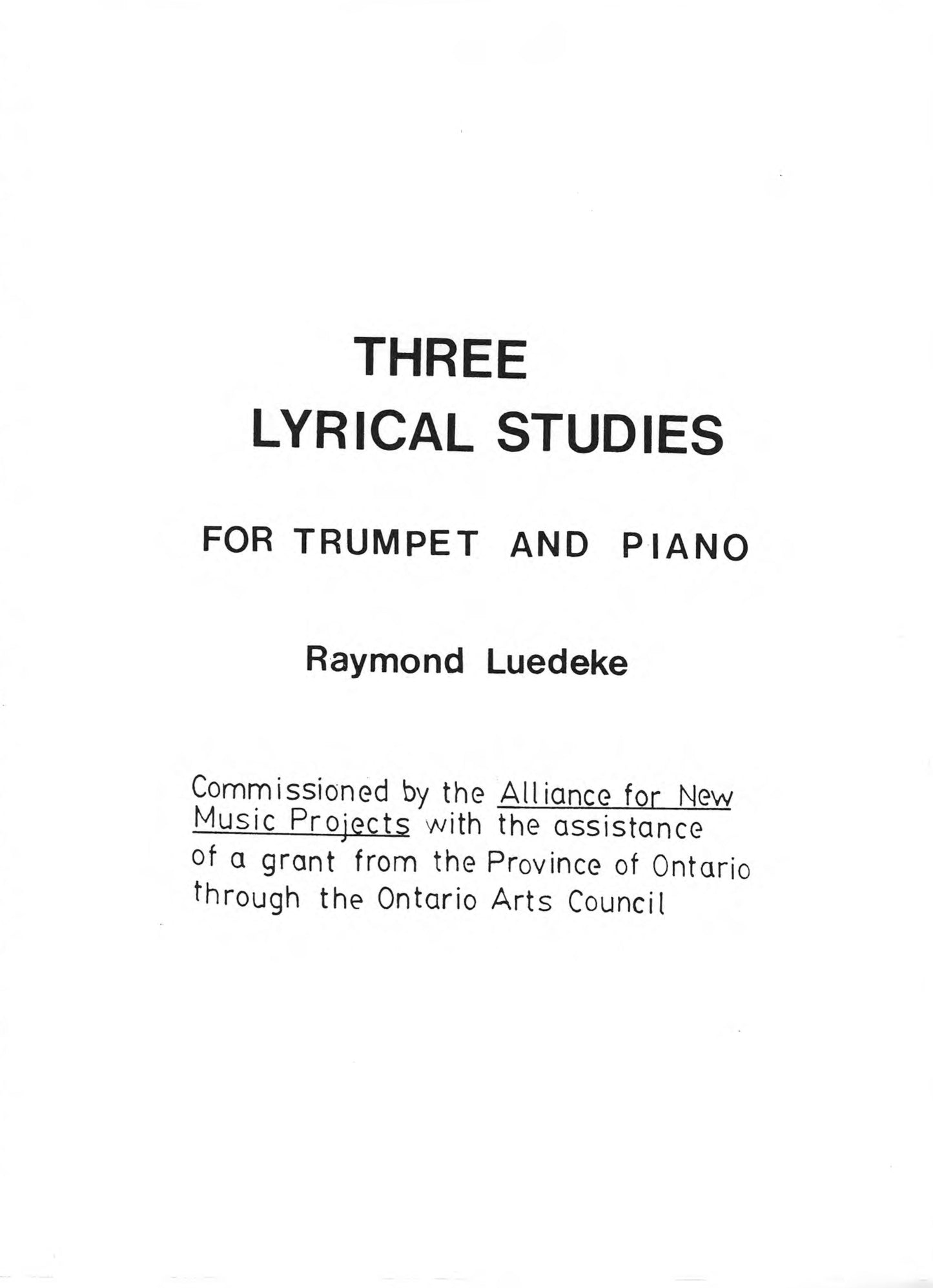 THREE LYRICAL STUDIES