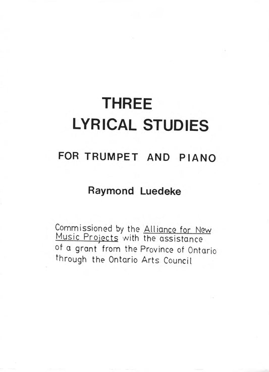 THREE LYRICAL STUDIES