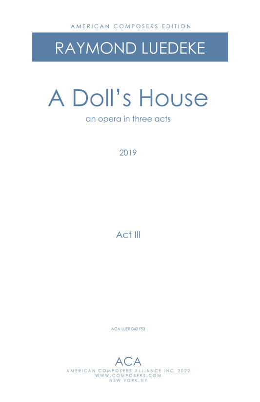 Doll's House - Orchestra full score Act 3