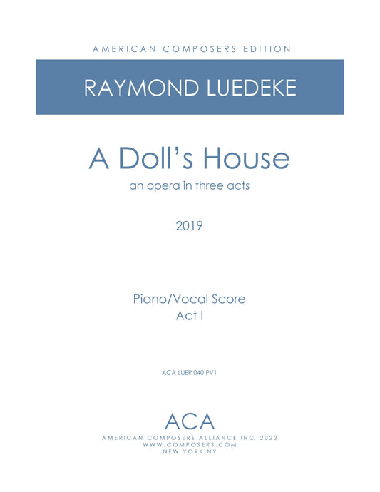 Doll's House - Piano/Vocal Score Act 1