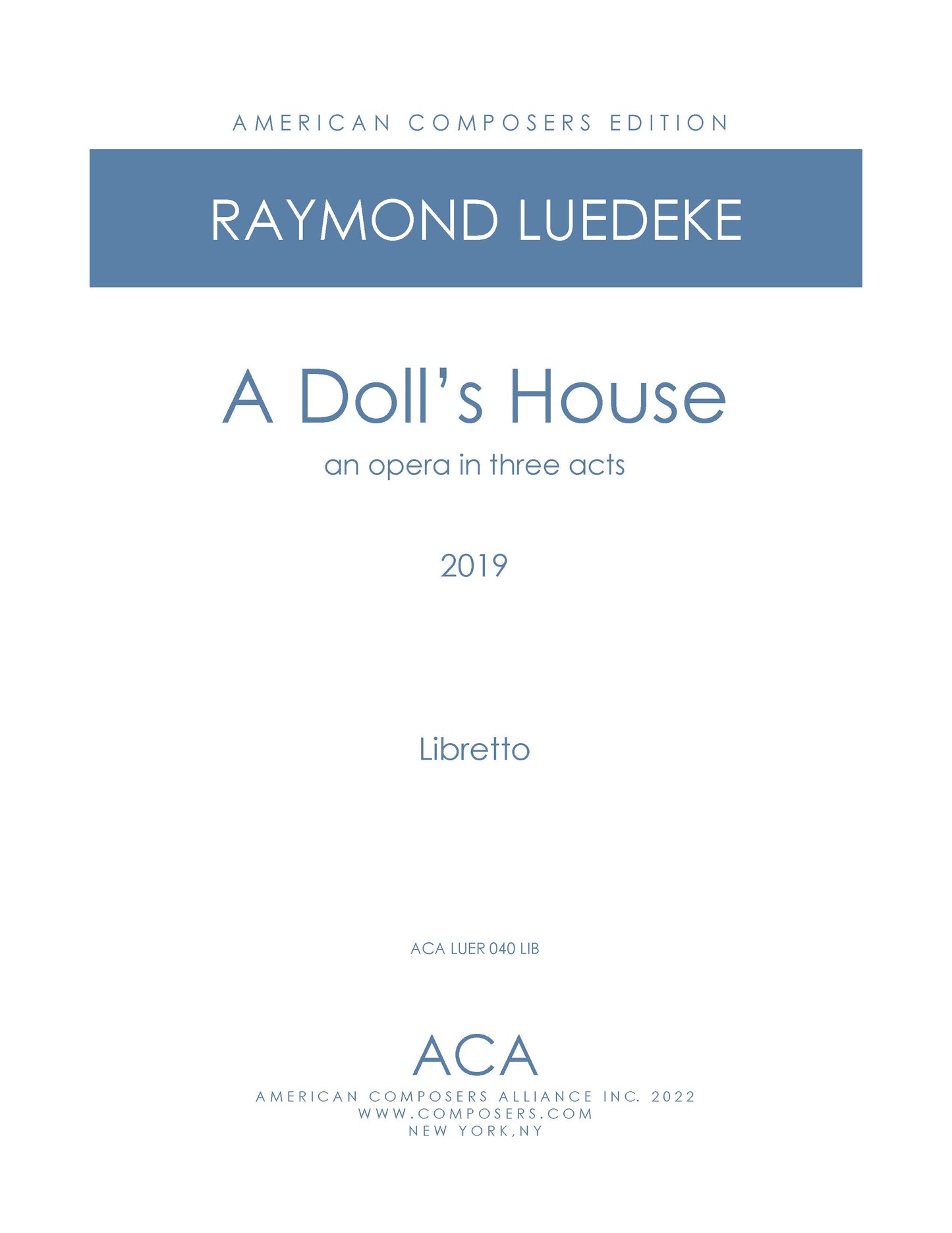 Doll's House Libretto