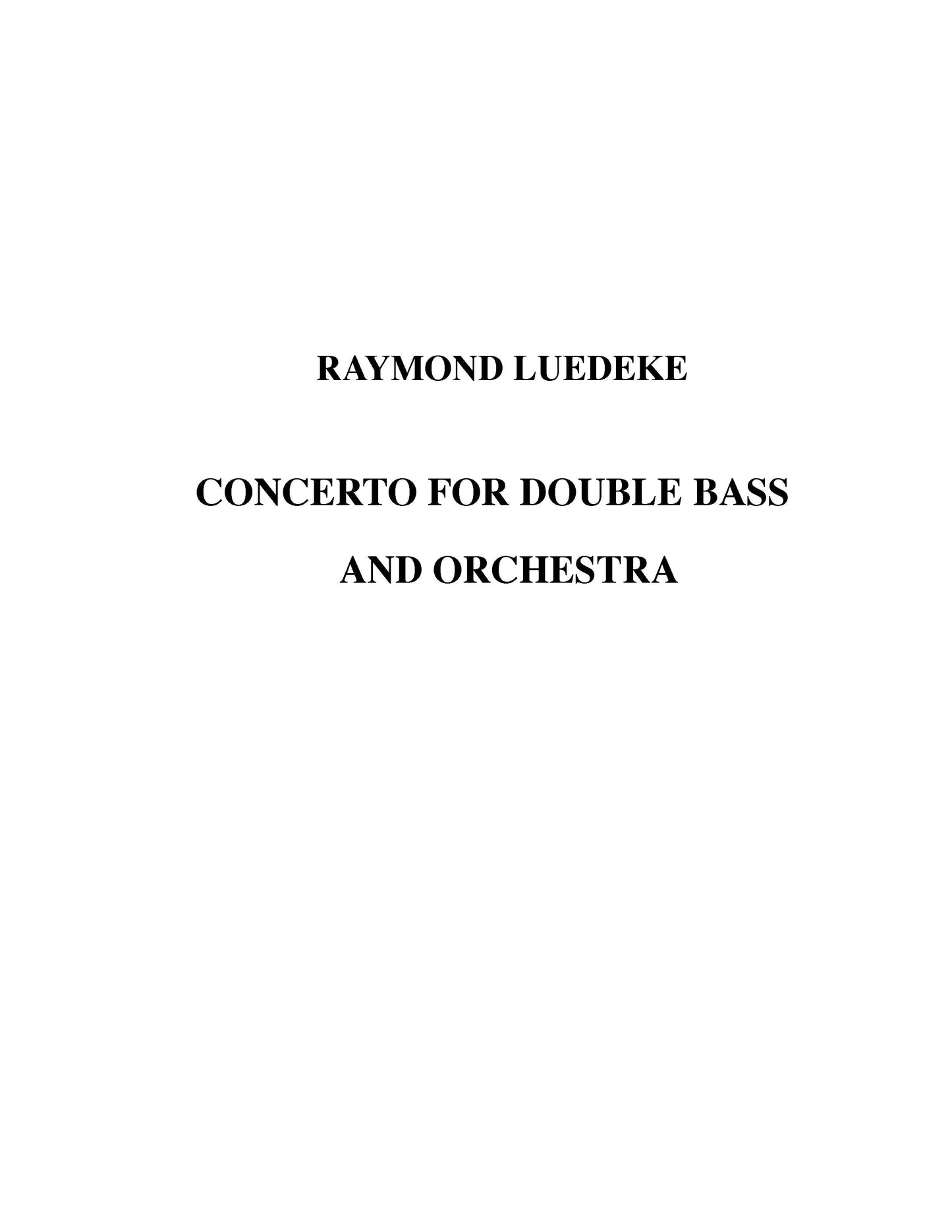 CONCERTO FOR DOUBLE BASS AND ORCHESTRA