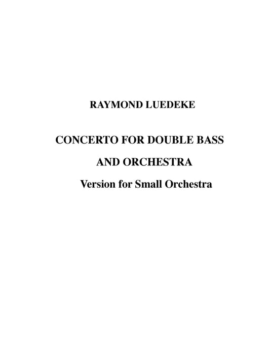 CONCERTO FOR DOUBLE BASS AND SMALL ORCHESTRA