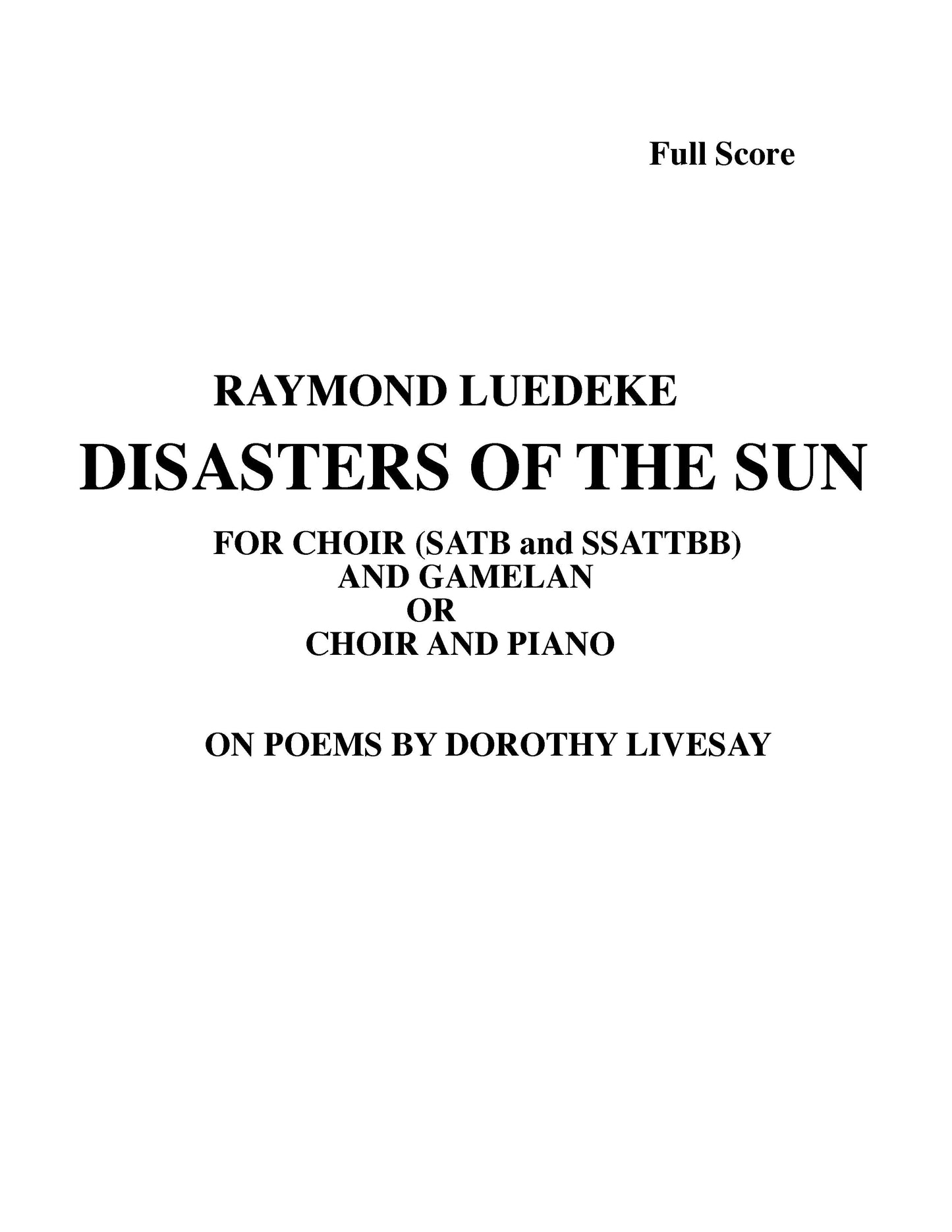 DISASTERS OF THE SUN