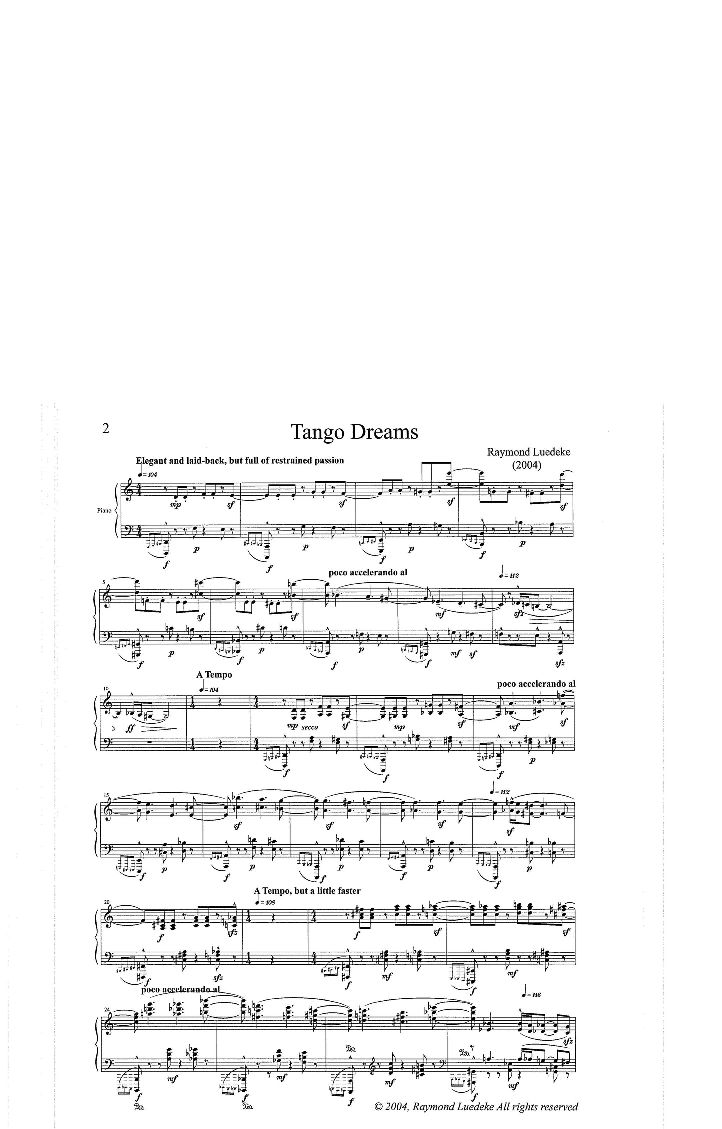 Tango Dreams - Piano